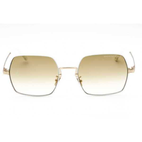 Cutler and Gross CG1300S Sunglasses GOLD/WHITE/METALLIC / Brown-AmbrogioShoes